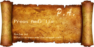 Press Amélia névjegykártya